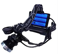 Мощный налобный фонарь аккумуляторный P50, 3 режима, LED фонарик на голову, черный прожектор, GN20