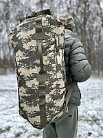Сумка-баул 90 литров для вещей армейский военный рюкзак. Камуфляж