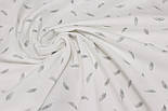 Фланель "Пір'я" сірі на білому тлі 150 см № Ф-31, фото 6