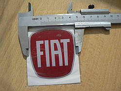 Наклейка s 3D вставка в емблему Fiat червона  63х70х1мм на плівці маса силіконова емблема на авто Фіат 3д