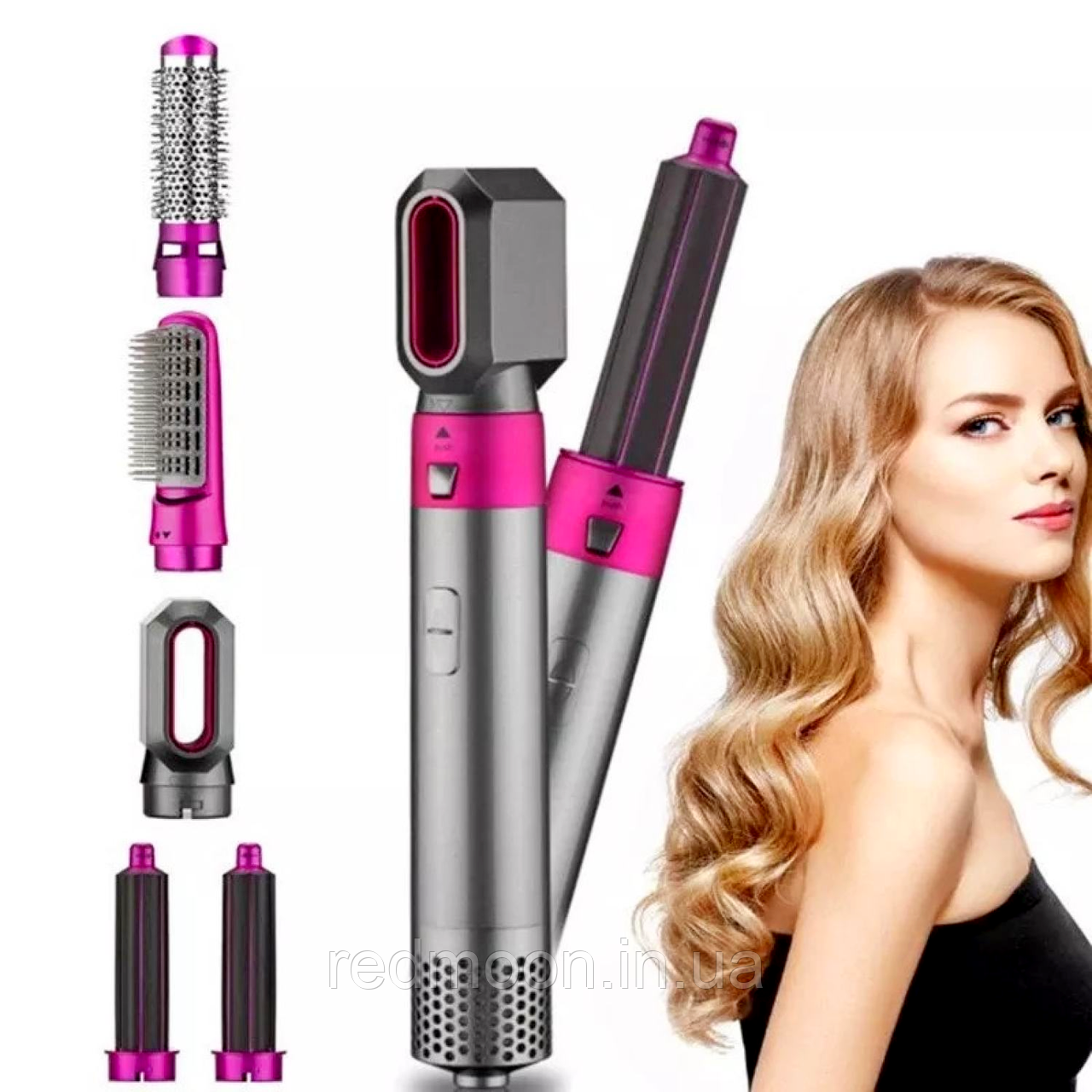 Фен стайлер для укладання волосся 5в1 Hot Air Styler, 1000W / Повітряний мультистайлер для волосся / Фен щітка
