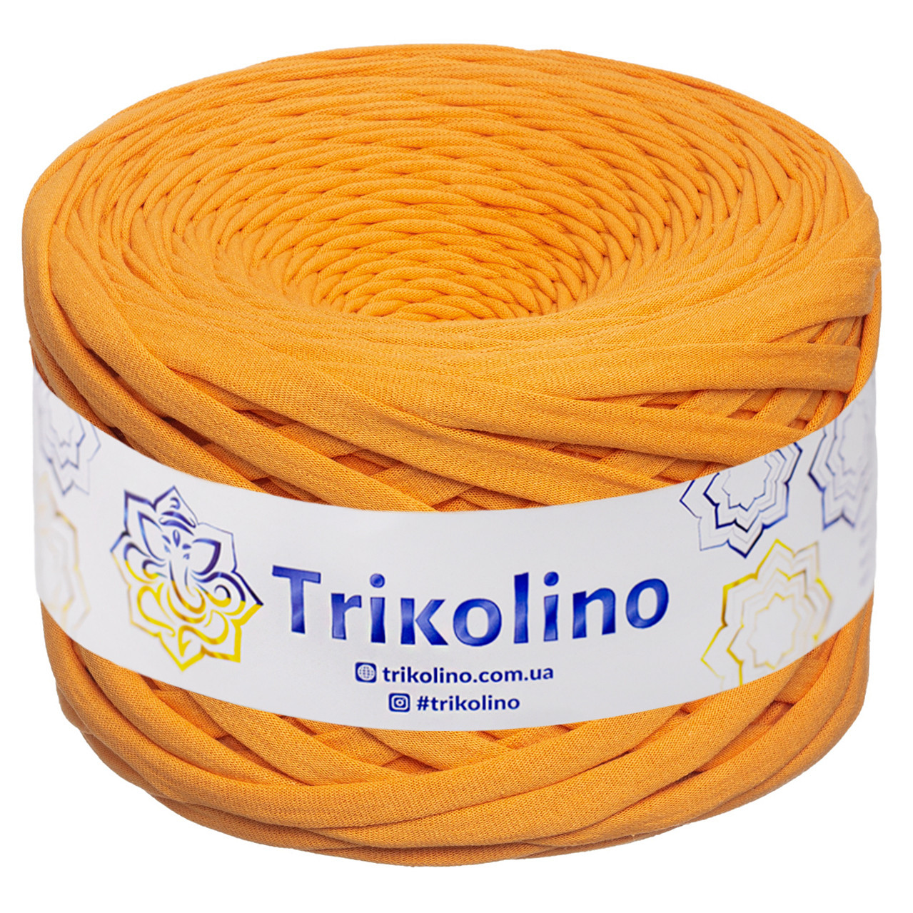 Трикотажна пряжа Trikolino, ширина нитки 7-9 мм., довжина мотка 100 м., Охра