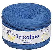 Трикотажна пряжа Trikolino, ширина нитки 7-9 мм., довжина мотка 100 м., Королівський синій