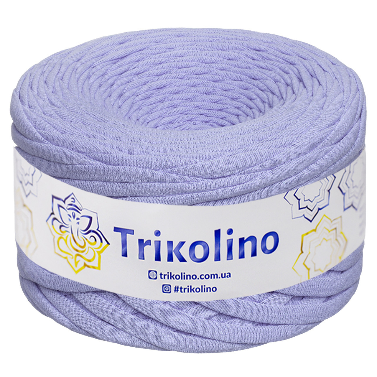 Трикотажна пряжа Trikolino, ширина нитки 7-9 мм., довжина мотка 100 м., Васильковий