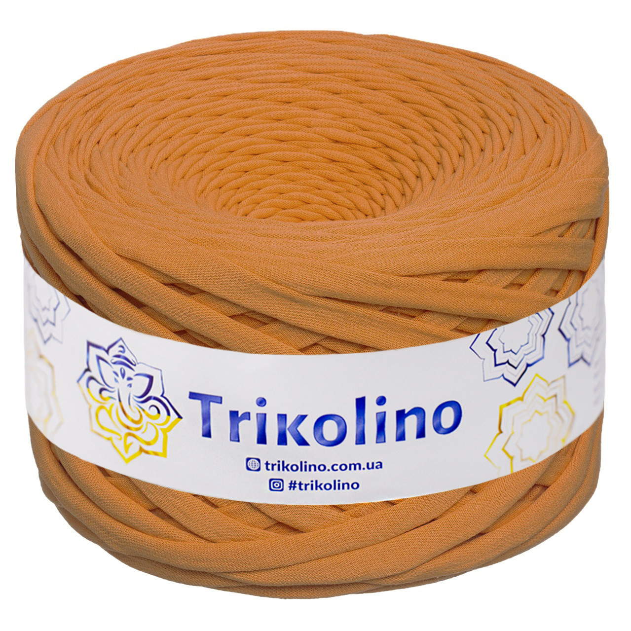 Трикотажна пряжа Trikolino, ширина нитки 7-9 мм., довжина мотка 100 м., Гарбуз