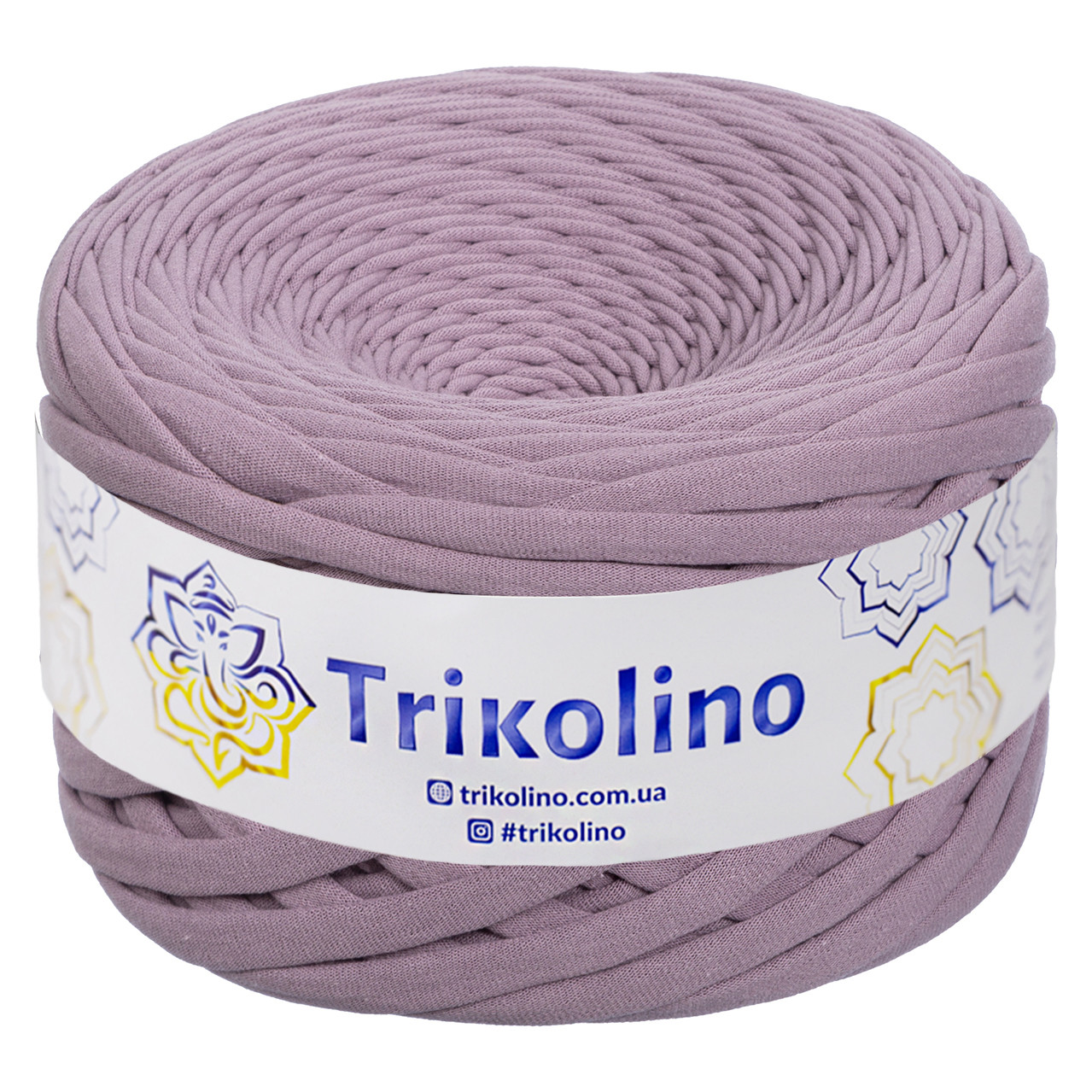 Трикотажна пряжа Trikolino, ширина нитки 7-9 мм., довжина мотка 100 м., Попільна Троянда