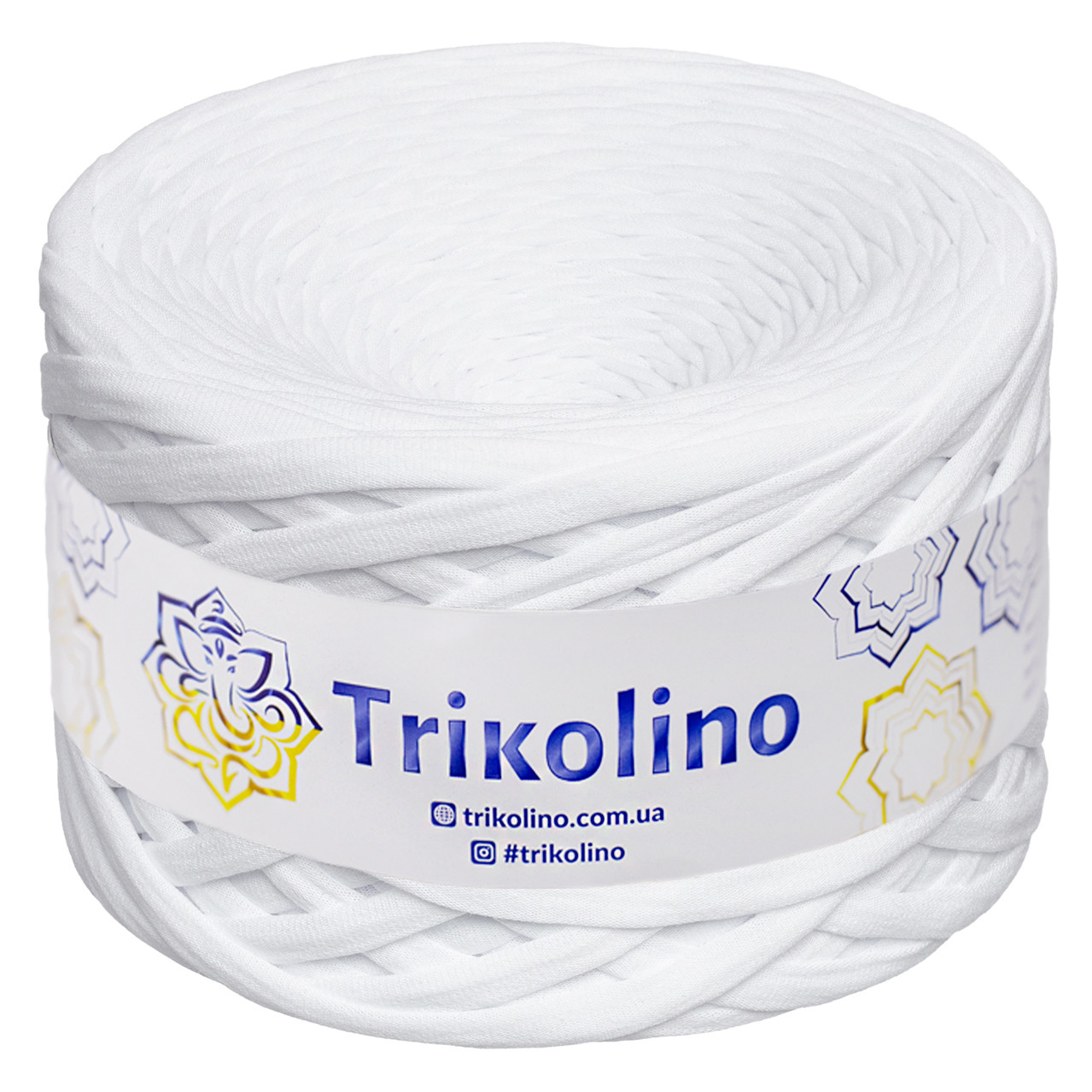 Трикотажна пряжа Trikolino, 7-9 мм., 100 м., Білий, нитки для в'язання, фото 1