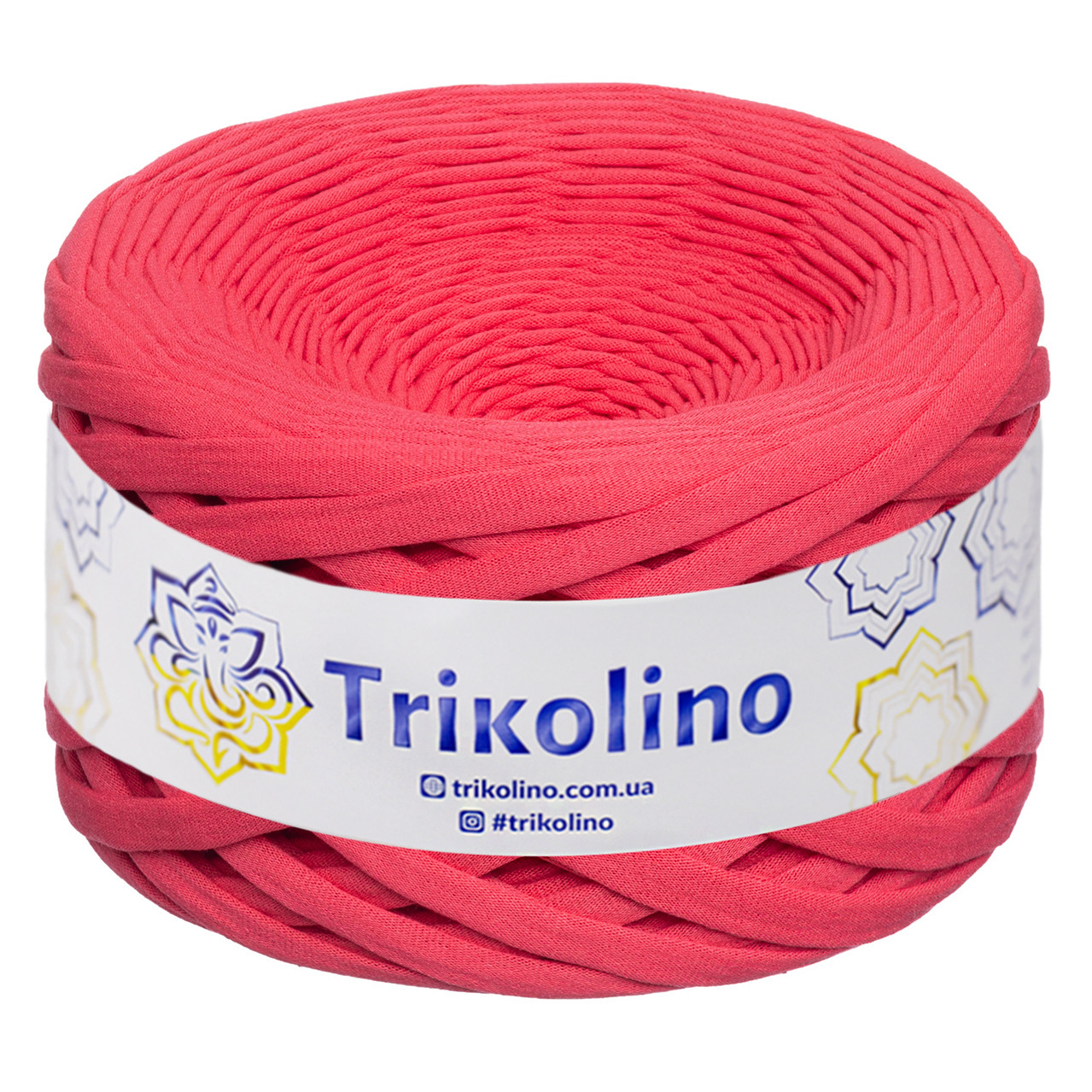 Трикотажна пряжа Trikolino, 7-9 мм., 100 м., Корал, нитки для в'язання, фото 1