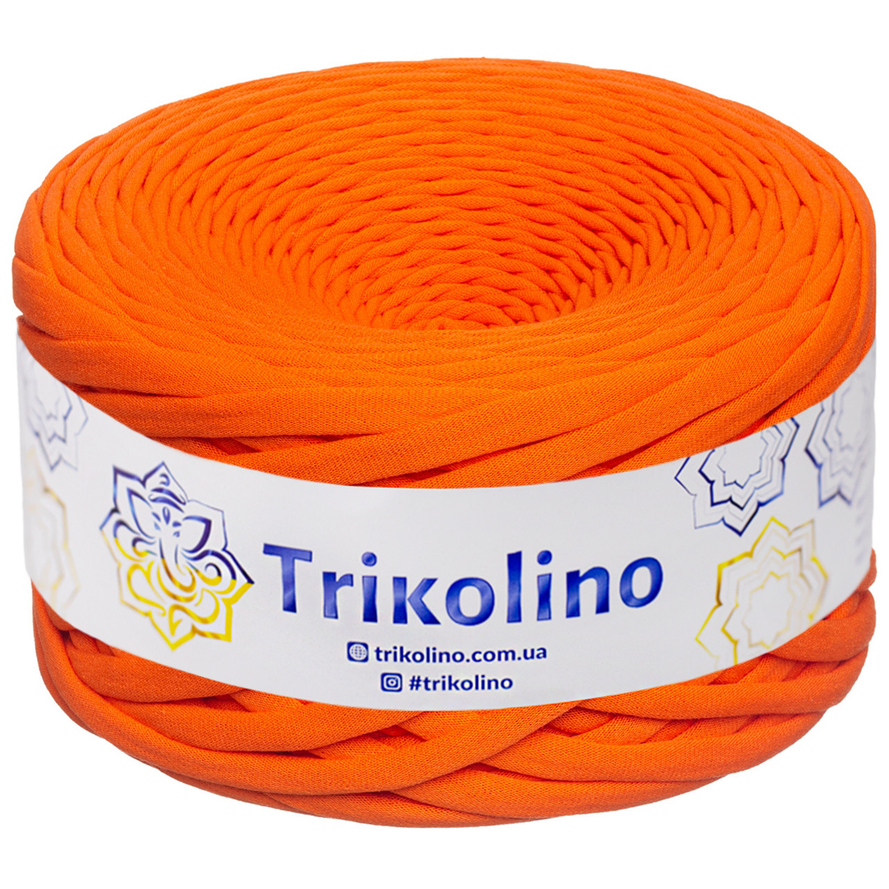 Трикотажна пряжа Trikolino, ширина нитки 7-9 мм., довжина мотка 100 м., Гарбузовий мус, фото 1