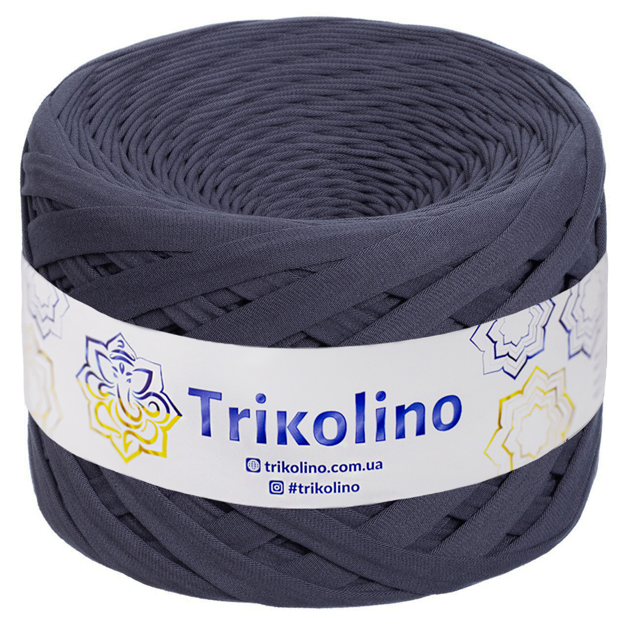 Трикотажна пряжа Trikolino, 7-9 мм., 100 м., Графіт, нитки для в'язання