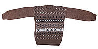 В'язаний коричневий светр у ромб 92 розміру на хлопчика 2 роки