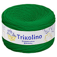 Трикотажна пряжа Trikolino, ширина нитки 7-9 мм., Довжина мотка 100 м., Лісовий зелений