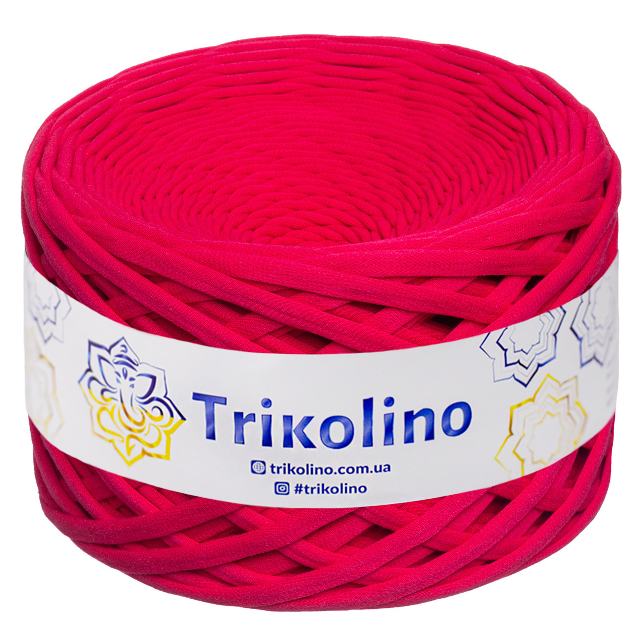 Трикотажна пряжа Trikolino, ширина нитки 7-9 мм., довжина мотка 100 м., Малина
