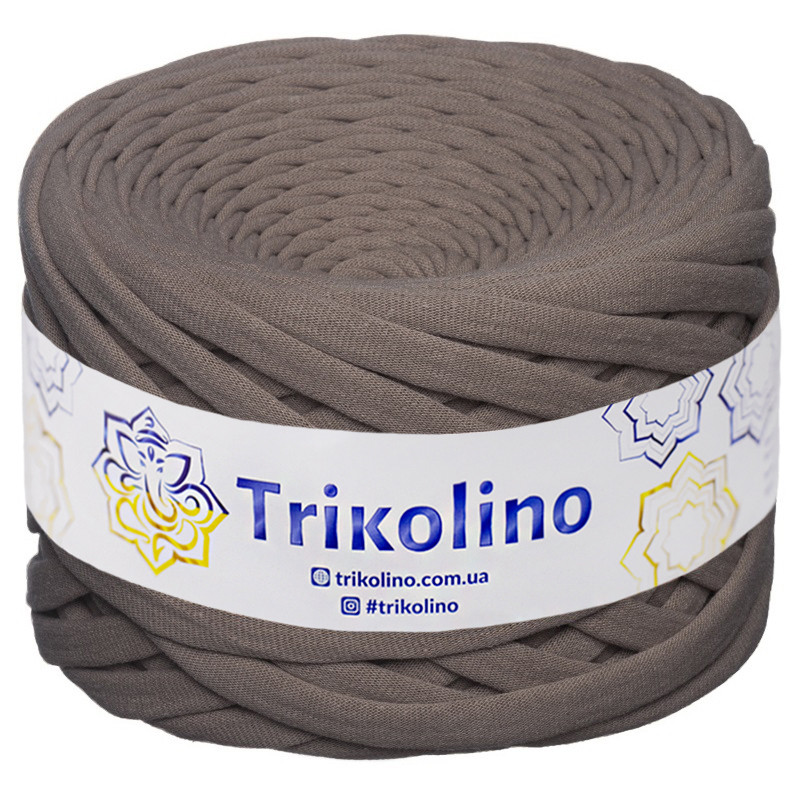 Трикотажна пряжа Trikolino, ширина нитки 7-9 мм., довжина мотка 100 м., Мокко