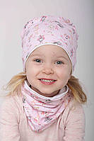 Весняна 48-50 і 50-52 см обхват шапочка з хомутом для дівчаток 2-3-4 років