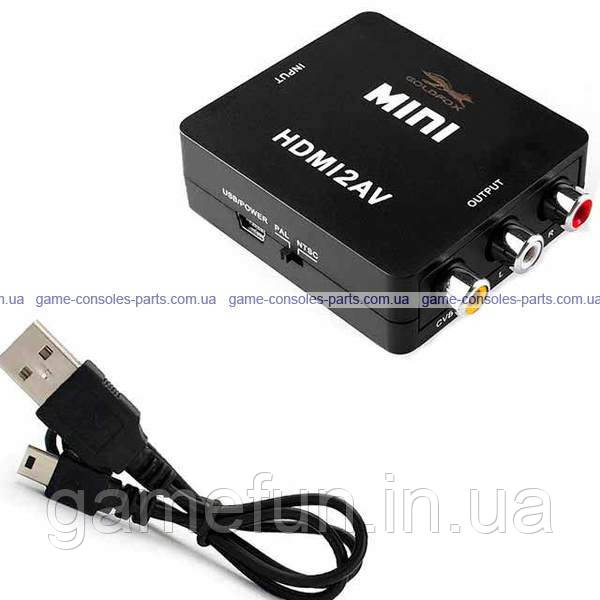 Перехідник HDMI в AV (тюльпани 3 RCA, композитний вихід) (Premium), фото 1