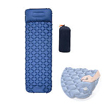 Матрац надувной с подушкой 190x60x5см, синий