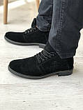 Черевики Чоловічі Натуральна Замша Чорні Зимові, фото 2