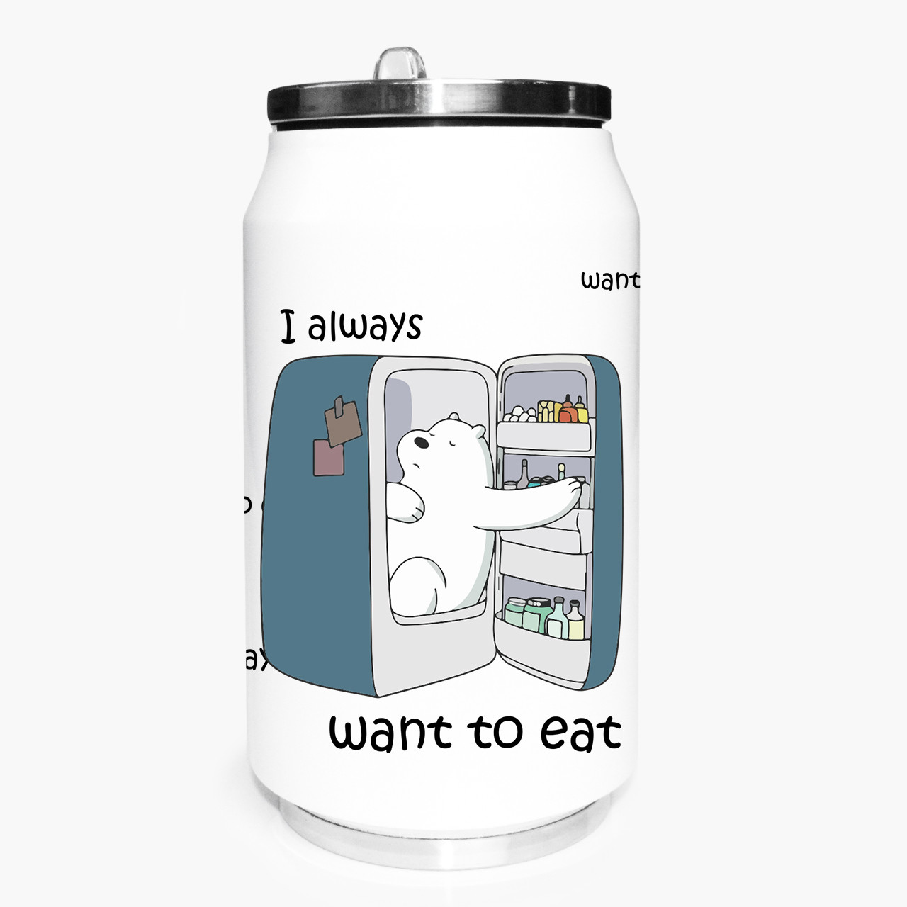 Термокружка Вся правда про ведмедів (We Bare Bears) термобанка з нержавіючої сталі з принтом
