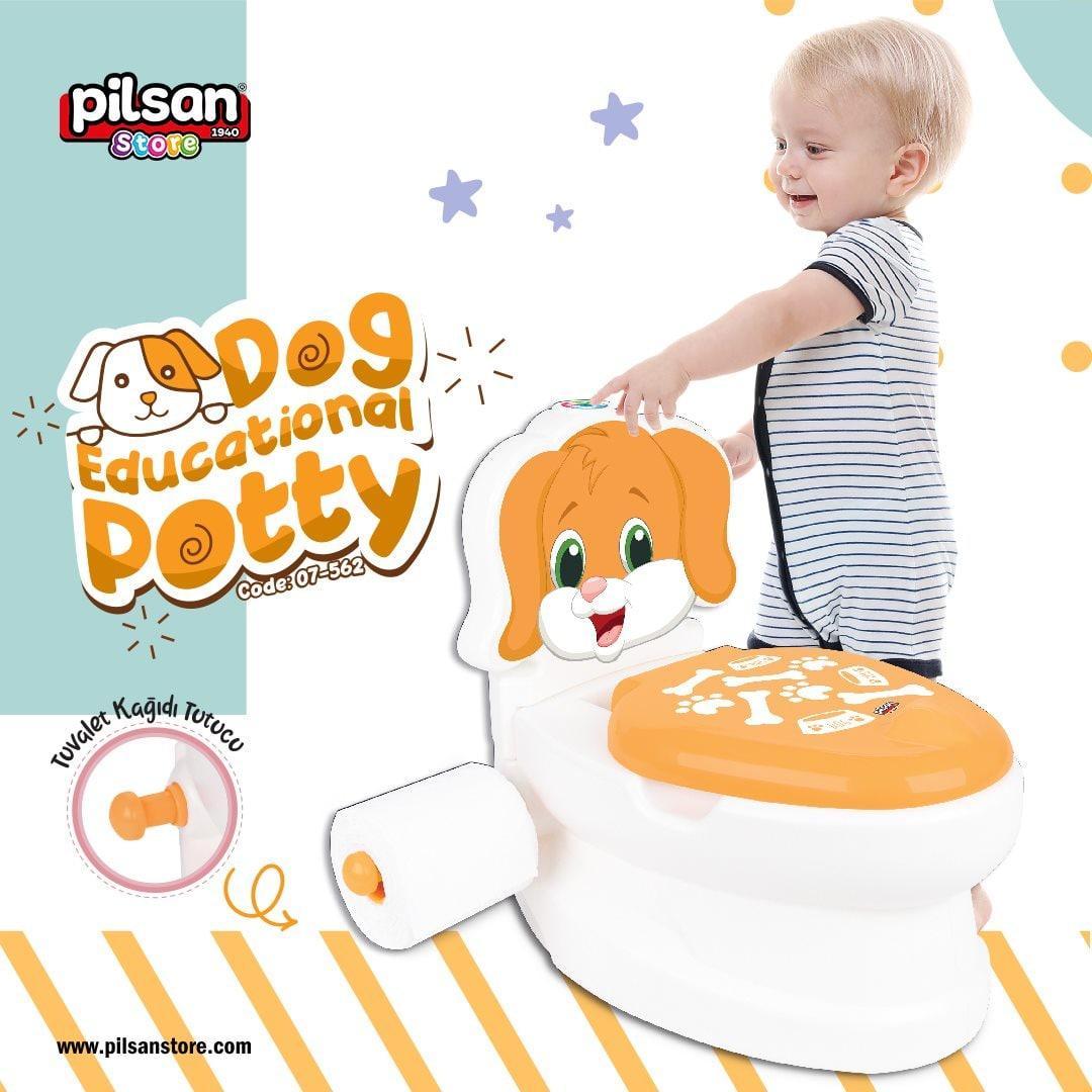 Горщик зі спинкою Pilsan Собачка (знімний горщик, тримач для паперу, звуки води, підсвічування кнопки) 07-562, фото 1