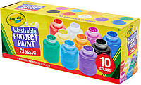 Crayola набір смываемых фарб гуаш 10 класичних кольорів Washable Kids Paint Set 10 Count