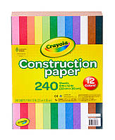 Crayola двухсторонняя цветная бумага для конструирования 240шт 12 цветов Construction Paper in 12 Colors 240