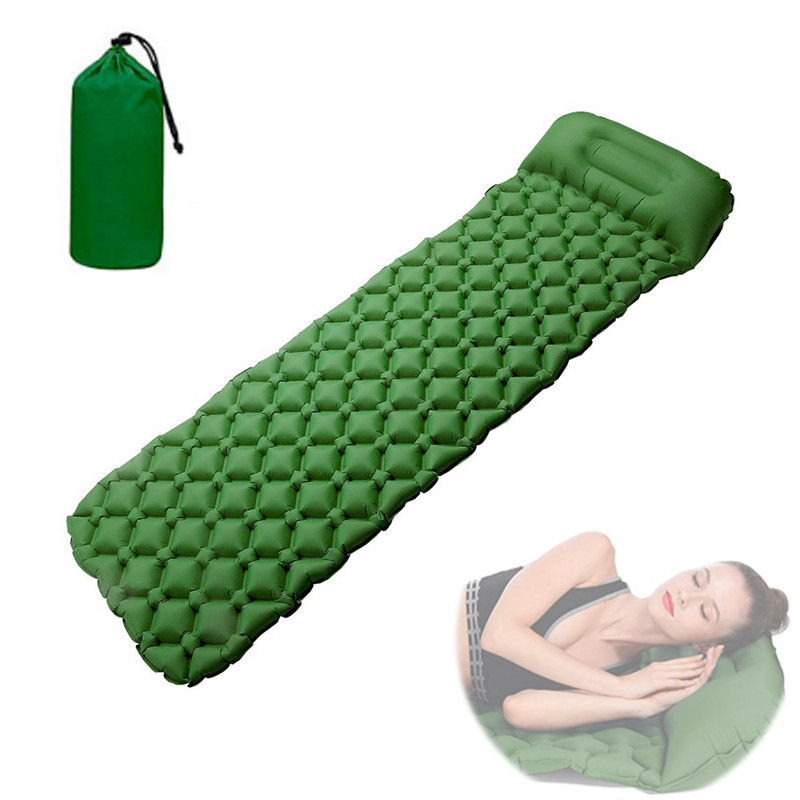 Матрац надувний з подушкою 190x60x5см, зелений, фото 1