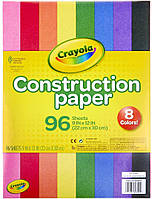 Crayola двухсторонняя цветная бумага для конструирования 96шт 8 цветов 99-3000 Construction Paper