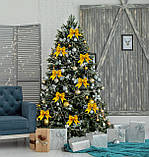 Бантики на ялинку Новорічні прикраси Комплект 5 штук Золотий, фото 6