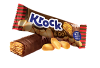 Шоколадный батончик Roshen Krock and Go с начинкой из арахисовой пастой 25 грамм