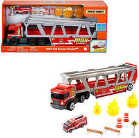 Matchbox грузовик транспортер автовоз пожарная машина GWM23 Fire Rescue Mega Hauler