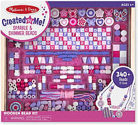 Melissa & Doug Набор для создания бус и браслетов Created by Me! Sparkle & Shimmer Beads Wooden Bead Kit, 340+