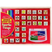 Melіssa & Doug Wooden Stamp набір дерев'яних штампів 26 штук 4 кольори