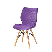 Стілець обідній м'який в скандинавському стилі Nolan оксамит, пурпур  B-1013