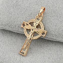 Хрестик 35078 для ланцюжка до 2 мм розмір 31х15 мм вага 1.8 г позолота 18К