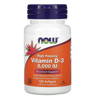 Вітамін D3 NOW Foods 120 капсул