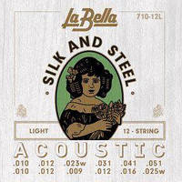 Струны для 12-ти струнной акустической гитары La Bella 710-12L Light Tension .010-.02