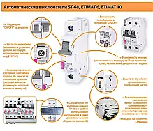 Автоматичний вимикач ETIMAT 6 2p C 16А (6kA) ЕТІ, фото 2