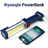 Ліхтарик Bailong BL 821+ з магнітом COB 18650 battery usb charge, фото 9