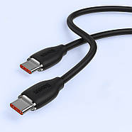 Кабель для швидкої зарядки Type-C на Type-C BASEUS 100W 5A Jelly Liquid Silica Gel 2м (чорний), фото 2