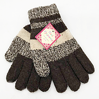 Детские перчатки шерстяные, 8-10 лет, Коричневые / Рукавички для мальчика, шерсть / Теплые зимние перчатки