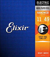 Струны для электрогитары Elixir 12102 Nanoweb Nickel Plated Steel Medium 11-49 (EL NW M)