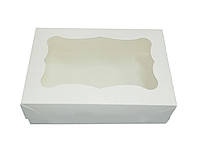 Коробка для десертов 250*170*80 с окном 3 штуки Белая