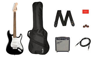 Гітарний набір SQUIER by FENDER STRATOCASTER PACK LR BLACK GIG BAG 10G — 230V EU