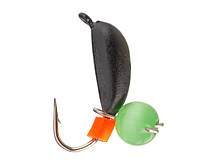 Мормышка вольфрамовая Flagman Банан рижский крашеный + кошачий глаз d=2.5 зеленый