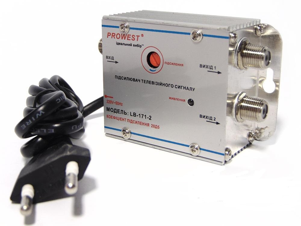 Усилитель домовой PROWEST LB-171-2 (IN 1 OUT 2 20dB) для кабельного и ...