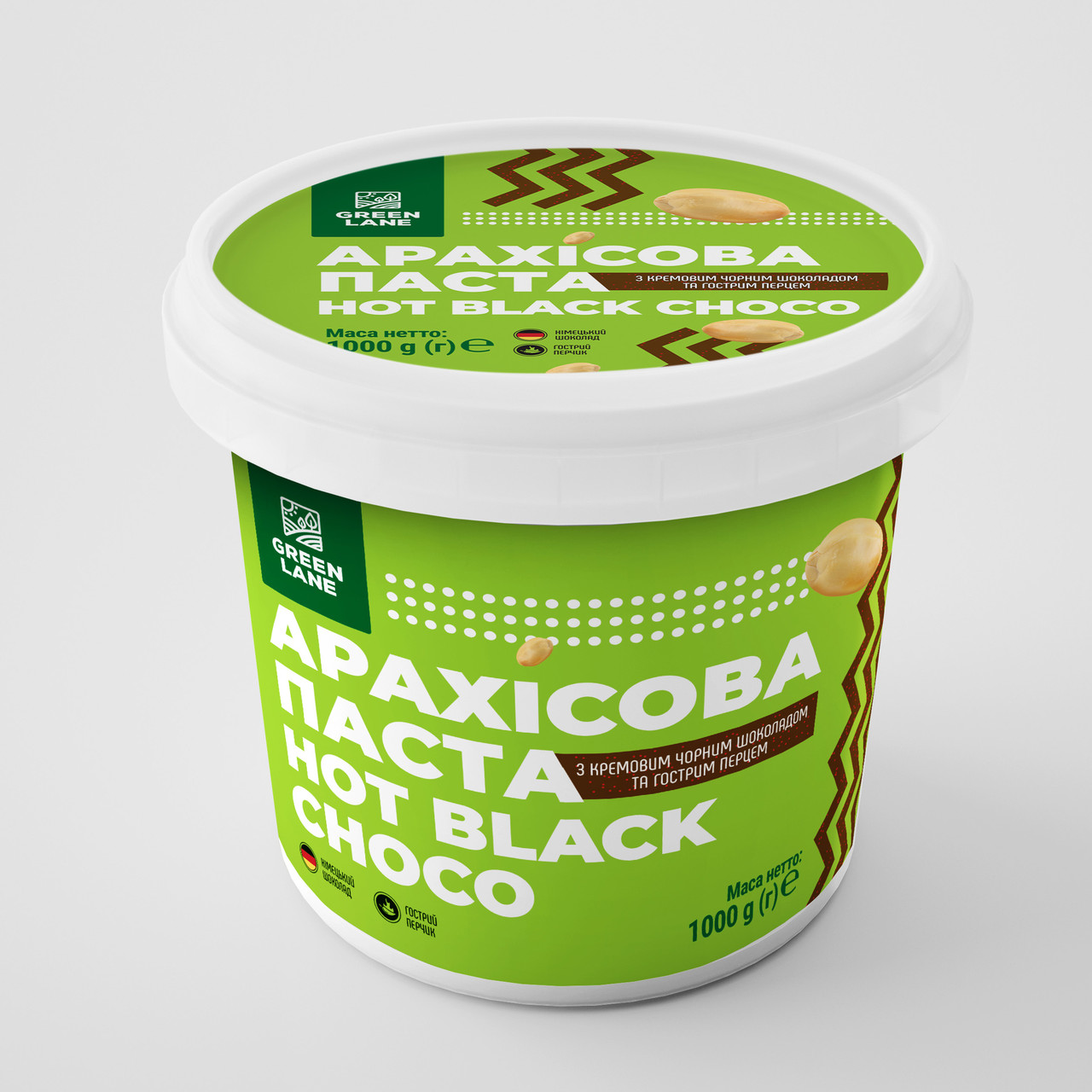 Арахісова паста з чорним шоколадом та гострим перцем 1000 г., натуральна, без консервантів HOT BLACK CHOCO, фото 1