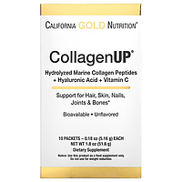 CollagenUP Hydrolyzed Marine Collagen Peptides + Hyaluronic Acid + Vitamin C California Gold Nutrition 10 пак