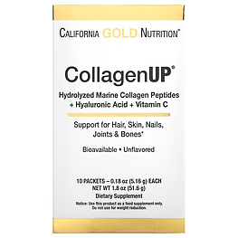 CollagenUP Hydrolyzed Marine Collagen Peptides + Hyaluronic Acid + Vitamin C California Gold Nutrition 10 пак