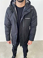 Теплая мужская термокуртка Columbia / Термокуртка Колумбия черного цвета / Брендовые мужские куртки